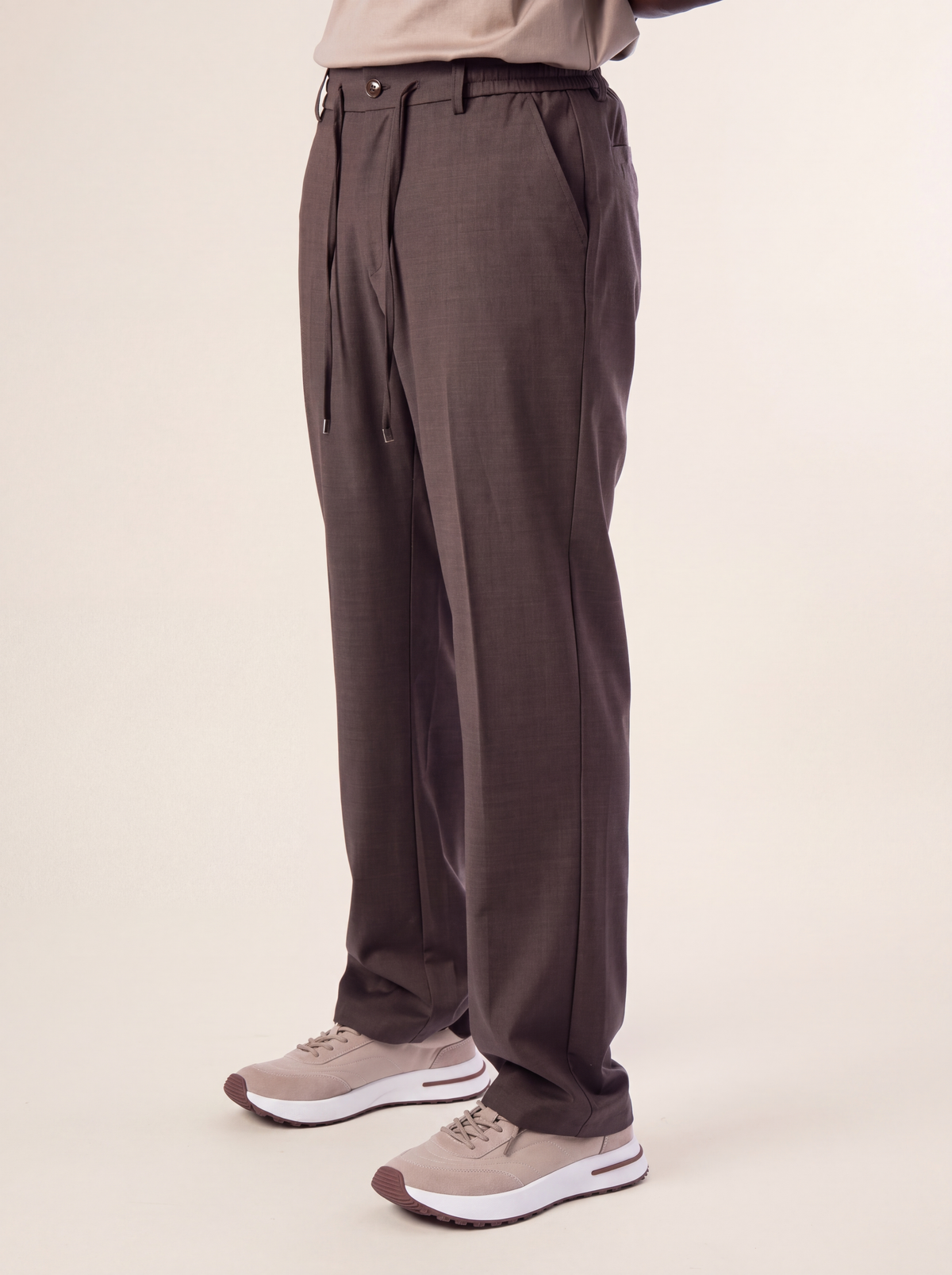 Wool Trouser | Mocha Brown