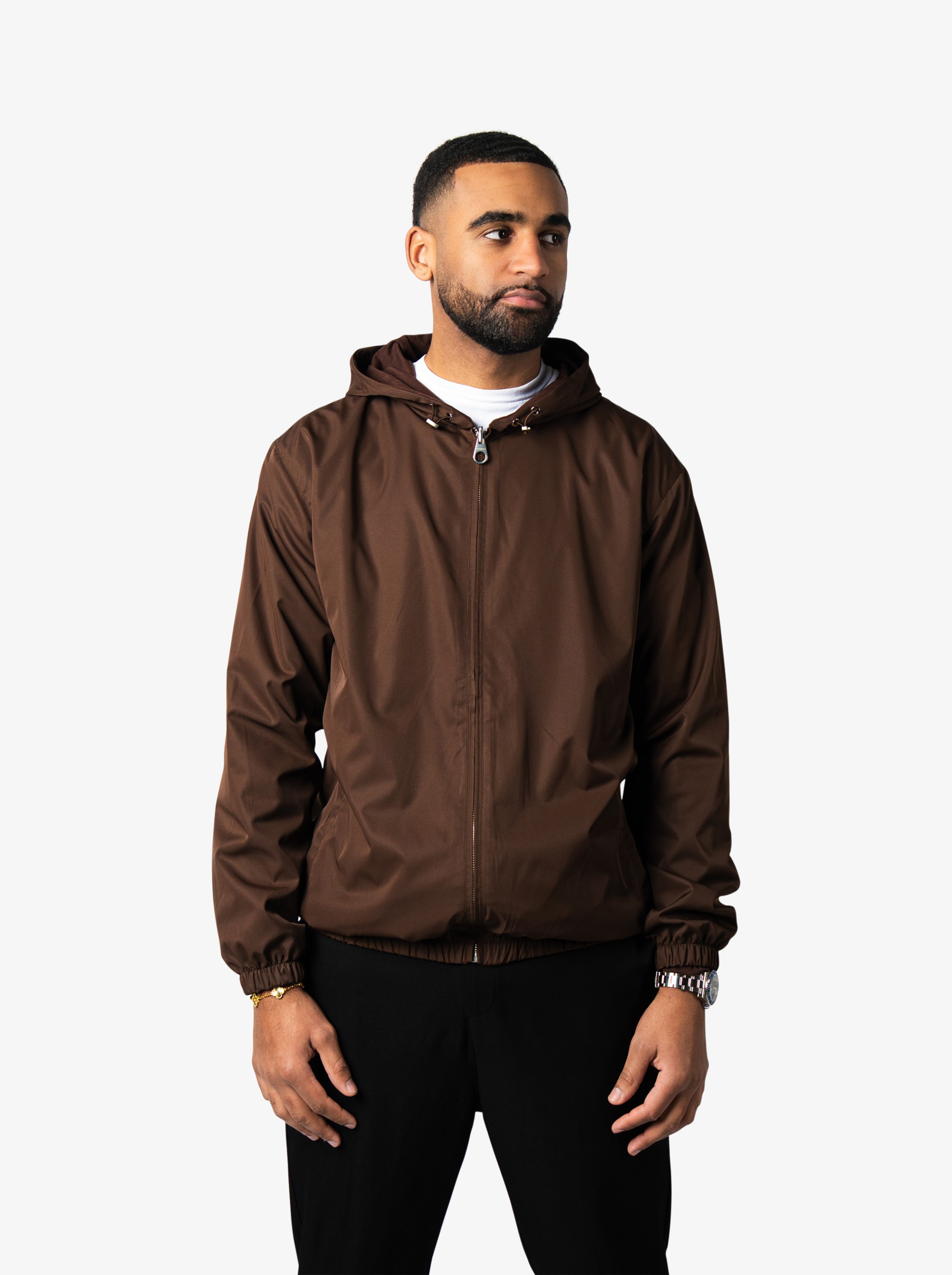 Reversible hooded Jacket Dark brown