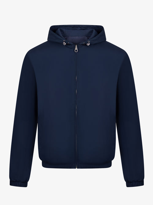 reversible hooded jacket navy blue