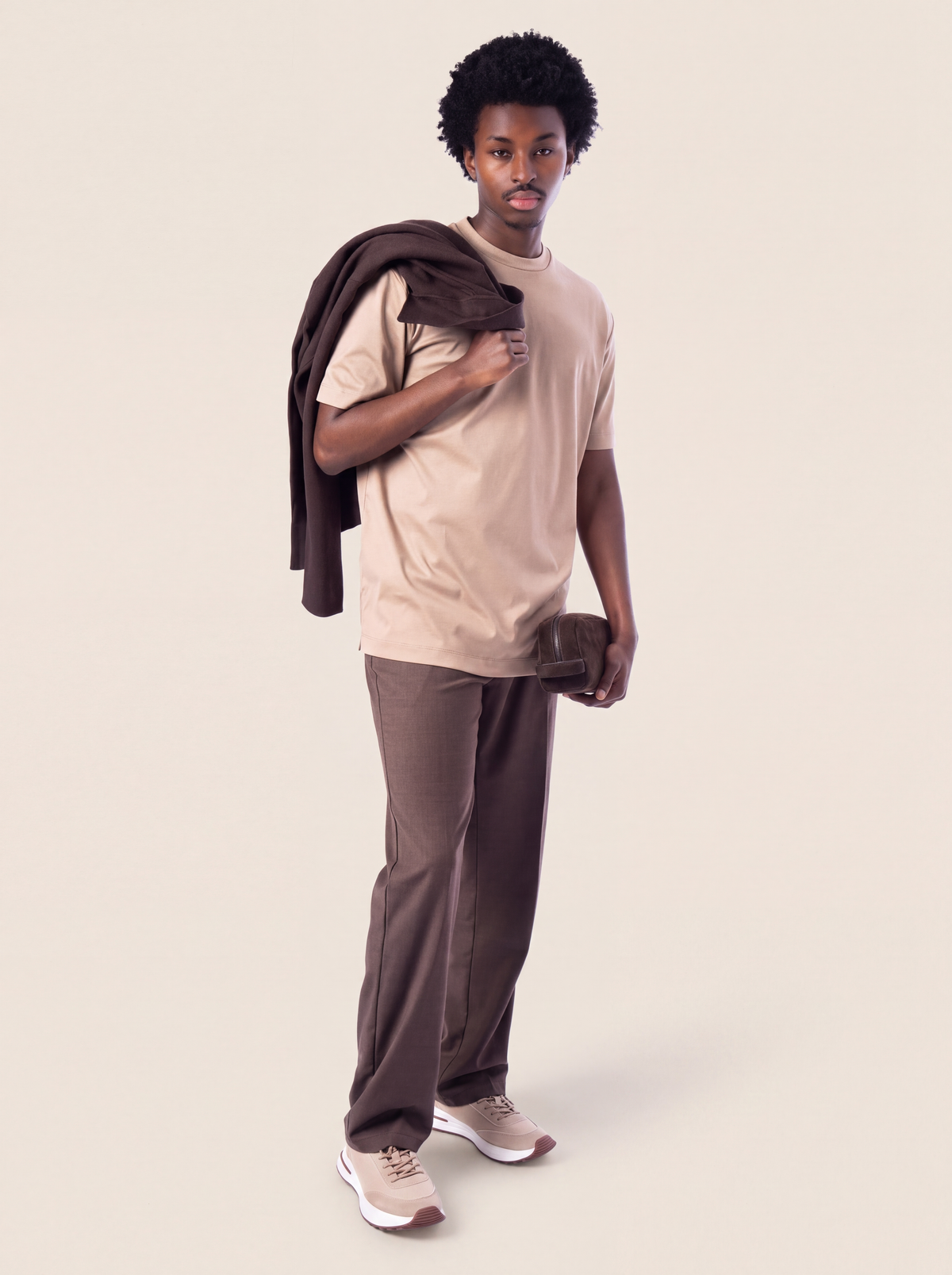 Wool Trouser | Mocha Brown