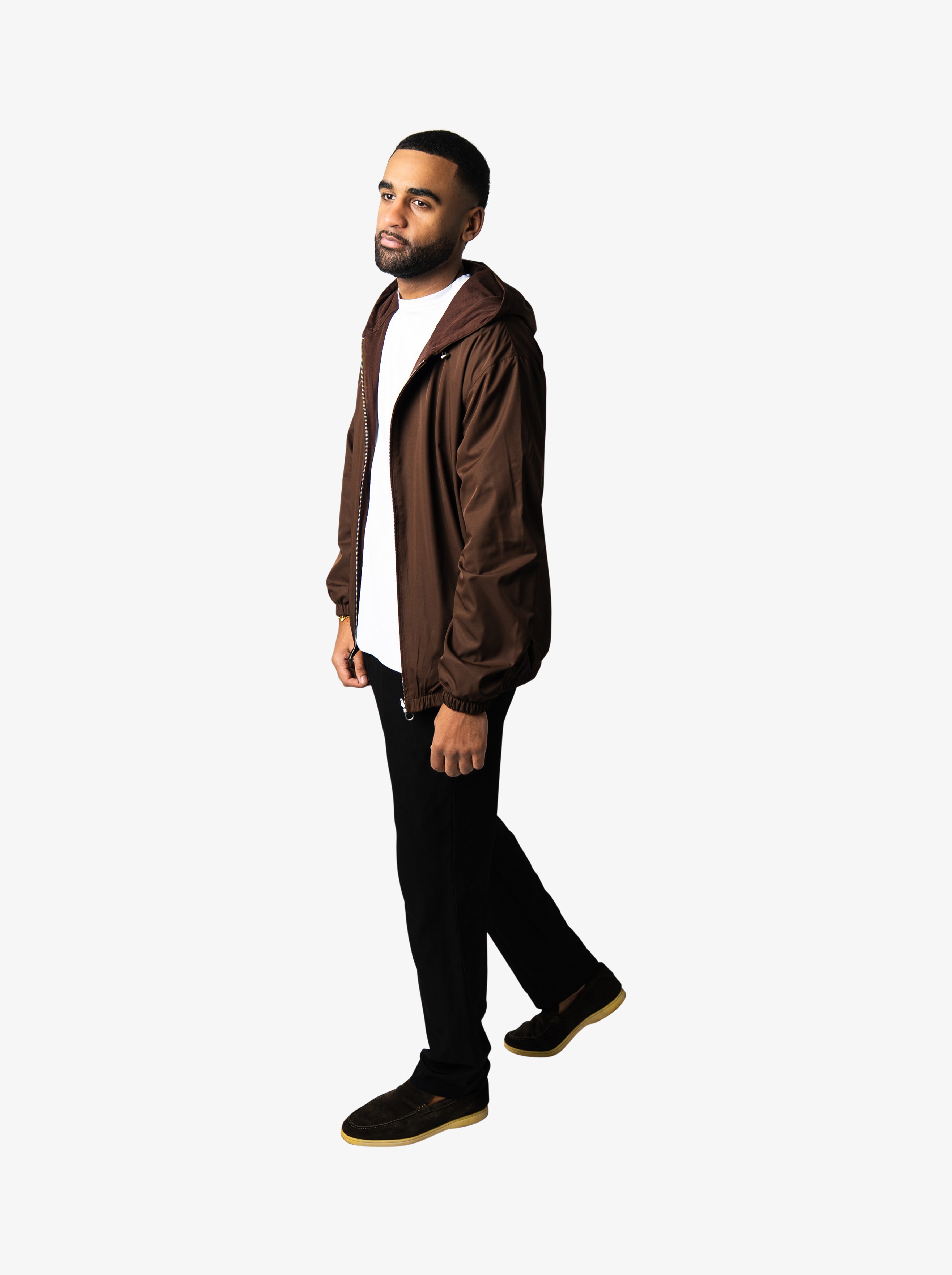 Reversible hooded Jacket Dark brown